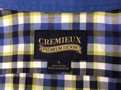 Chemise homme CREMIEUX PREMIUM DENIM gris bleu coton cachemire S Small