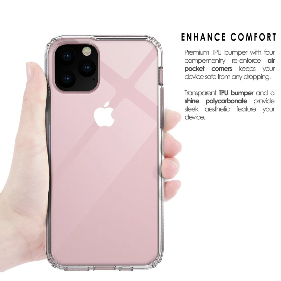 Funda trasera rígida delgada y liviana con cubierta de parachoques flexible para iPhone 11 Pro Max Foto 3 de 4