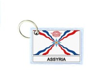 Porte cles cle clefs imprime double face drapeau assyrie assyrien