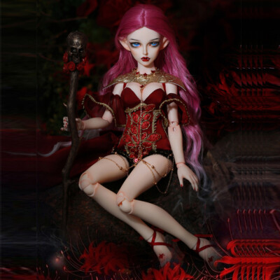 16'' 1/4 Resin BJD MSD Doll Ball Joint Doll Girl  Rebeka Mask + Red Hair Full Set