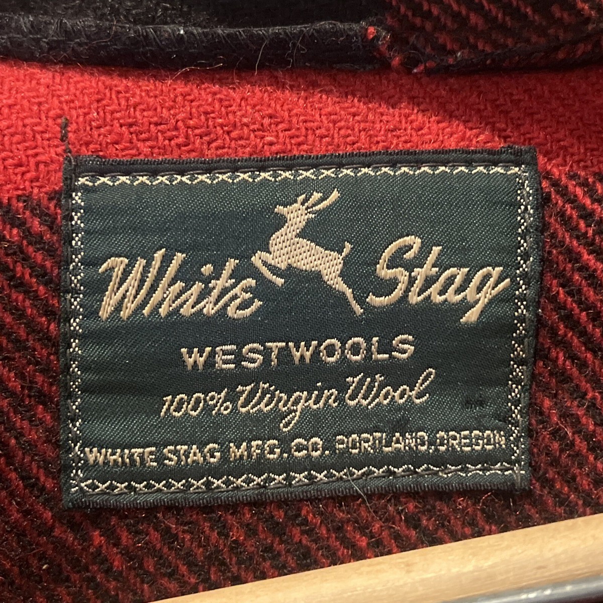 Vintage Rare Buffalo Plaid White Stag Westwools Virgin Wool Mens  