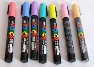 7 Pens PC-3M POSCA Multi-Surface Paint w/Water-Based Ink, 9-1.3mm Artist Markers
