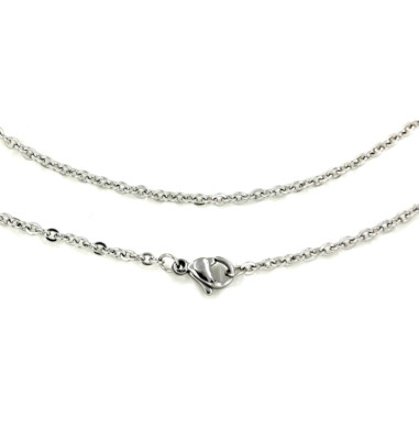 BULK 10 Stainless Steel Necklace 20'' - Cross chain - 2mm x 2.5mm links - N455