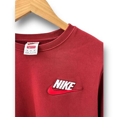即発送可能 supreme  nike crew neck Burgundy Supreme Nike Crewneck Burgundy Medium | eBay