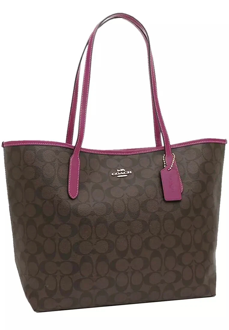 Borsa Coach City in tela firmata #5696