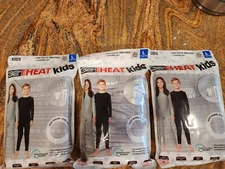 Heat 32 DEGREES 3 Sets Of  Kids Base Layer Legging Crew Long Shirt Grey