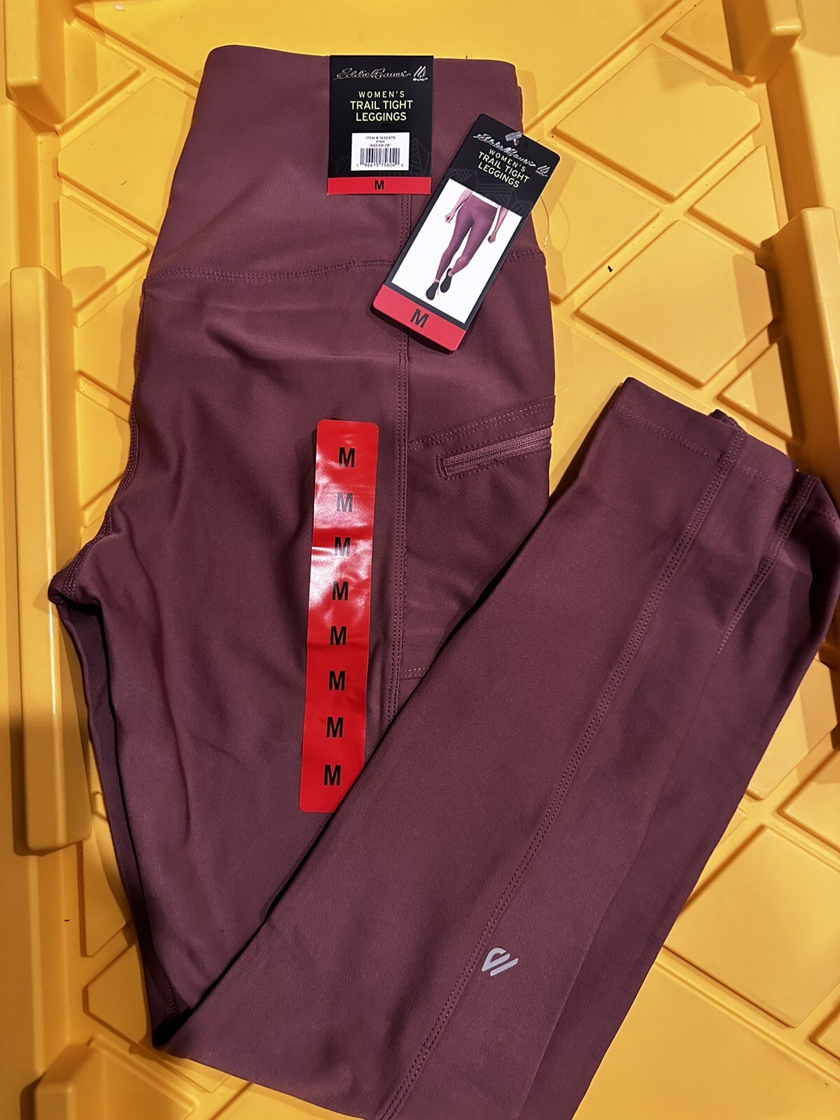 NWT Eddie Bauer Women's Midweight High Rise Trail Tight Leggings, Pink Medium DR Trouble