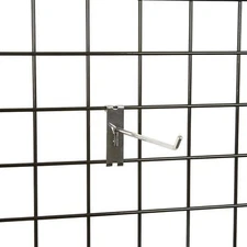 Econoco 6” Chrome Panel Display Hooks, Gridwall Hooks, 50 ct