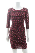 Diane Von Furstenberg Ruched Floral-Print Stretch-Mesh Mini Dress / RRP