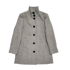 Lands' End Grey Button Coat Uk Women's Size 10 Bnwt Cc980