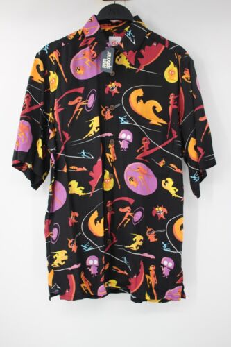 NWT Reyn Spooner Mens XS Incredibles 2 Short Sleeve Hawaiian camp Shirt rayon