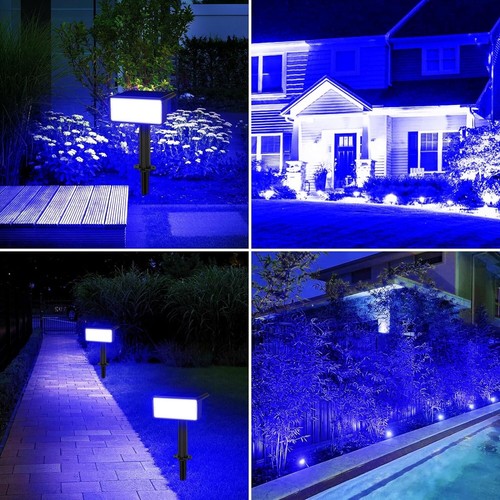 Solar LED Outdoor Spot Lights Garden Landscape Pathways Security Blue Lighting - Picture 11 of 11