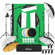 Digital Photography Lighting Kit 3 Backdrop Umbrella Softbox Equipment w/stand