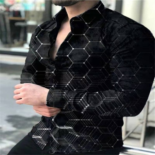 Neu Herren Blumen Hemd Slim Fit Formell Freizeithemden Langarm Button Down Tops - Bild 3 von 18