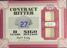 MATT KEMP 2022 Leaf Lumber DUAL Game Used BAT Relic #/3 LA Dodgers Braves Padres