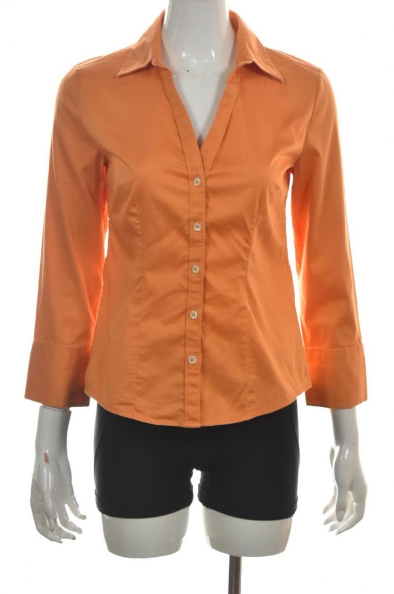 Banana Republic Factory Womens Top Size S Orange Button Up