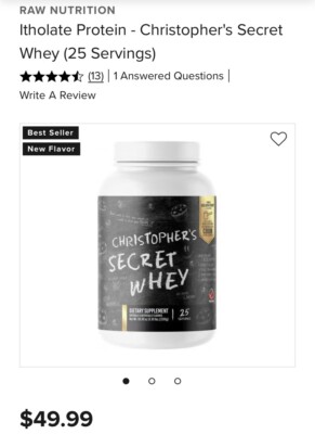 Christopher s Secret Whey New 25 Servings   