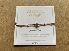 KITSCH GUIDING GEMS PROTECTION LABRADORITE STONE BRACELET NEW