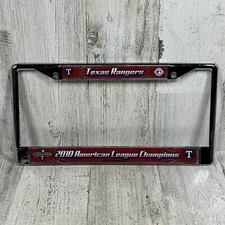 Texas Rangers Metal License Plate Frame 2010 AL Champions - Rico/Tag Express NEW