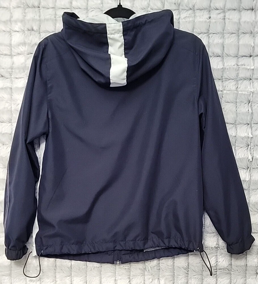 Chaqueta deportiva con capucha y cremallera Tangerine para mujer PS forrada de malla azul marino y blanco Foto 3 de 3