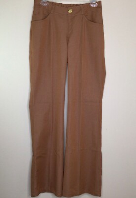 Iman Global Chic Woman's Size Small Pants Button Front Rust Long Straight Leg 