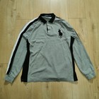 Polo Ralph Lauren Polo Shirt Mens L Grey Big Pony Long Sleeve Custom Slim Fit