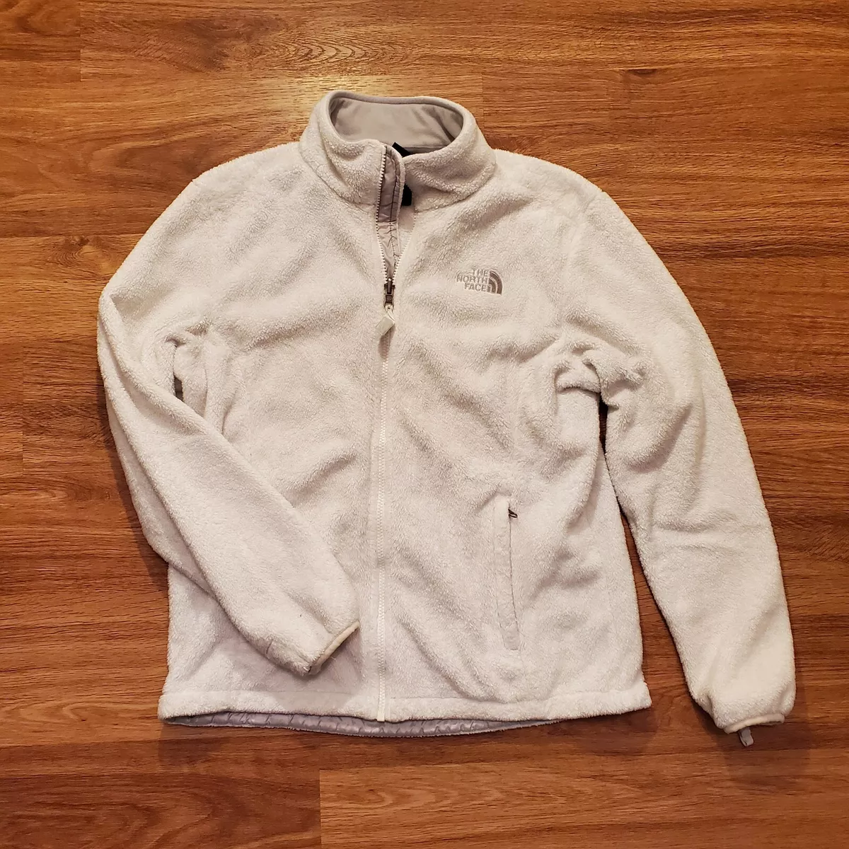 The North Face White Fleece Full Zip Up Jacket Womens L AAHY