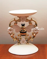 NWT Bath Body Works BUMBLE BEE & FLOWERS 3-wick Candle Holder Pedestal