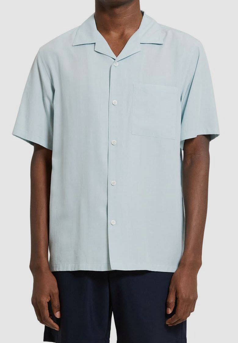 【SCENERITY】Noise Wash Short Sleeve Tshirt $165 Theory Men's Green Short Sleeve Button Down Shirt Size
