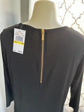 Michael Kors Womens Black Dress Size M With Gold Zipper Detail