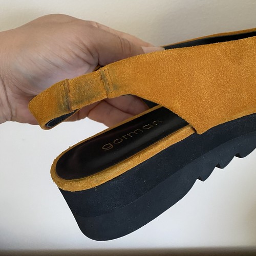 GORMAN ~ Mustard SUEDE Leather SLIP ON Slingback SHOES Size 38 ~ Gently Worn - Picture 15 of 15