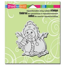 STAMPENDOUS RUBBER STAMPS CLING SWEET SNOWGIRL NEW cling STAMP
