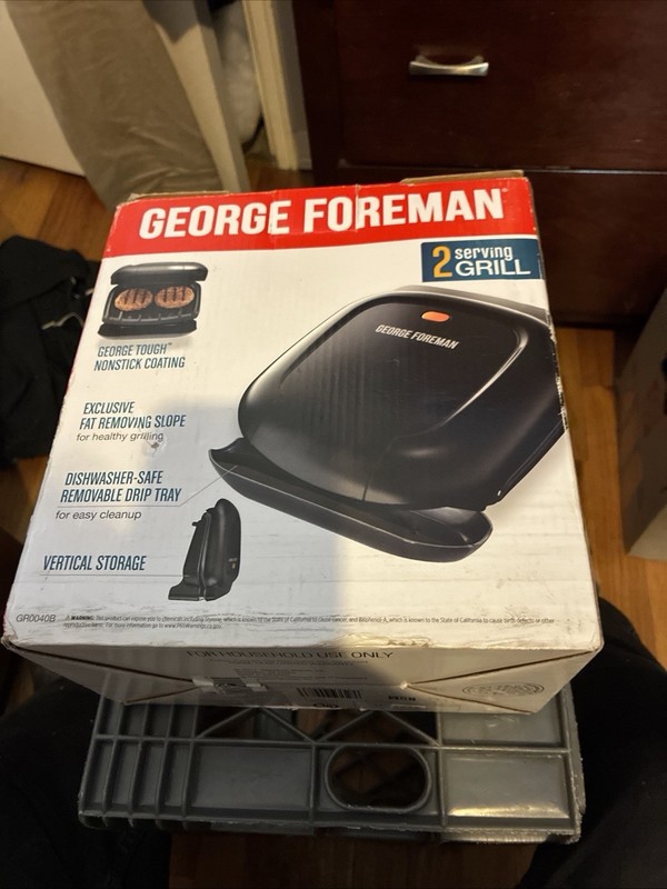 George Foreman 2 Serving Grill Open Box Never Used 
