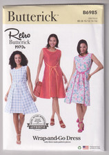 6985 BUTTERICK Retro 1970's - Wrap DRESS - Sz 8/10/12/14/16