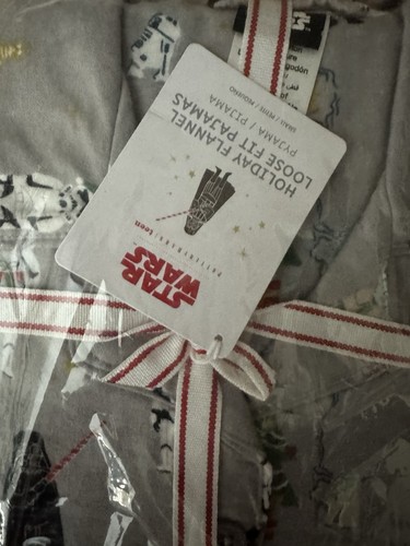 PIGIAMA POTTERY BARN TEEN STAR WARS FLANELLA ORGANICA VESTIBILITÀ AMPIA PICCOLO NATALE - Foto 2 di 4