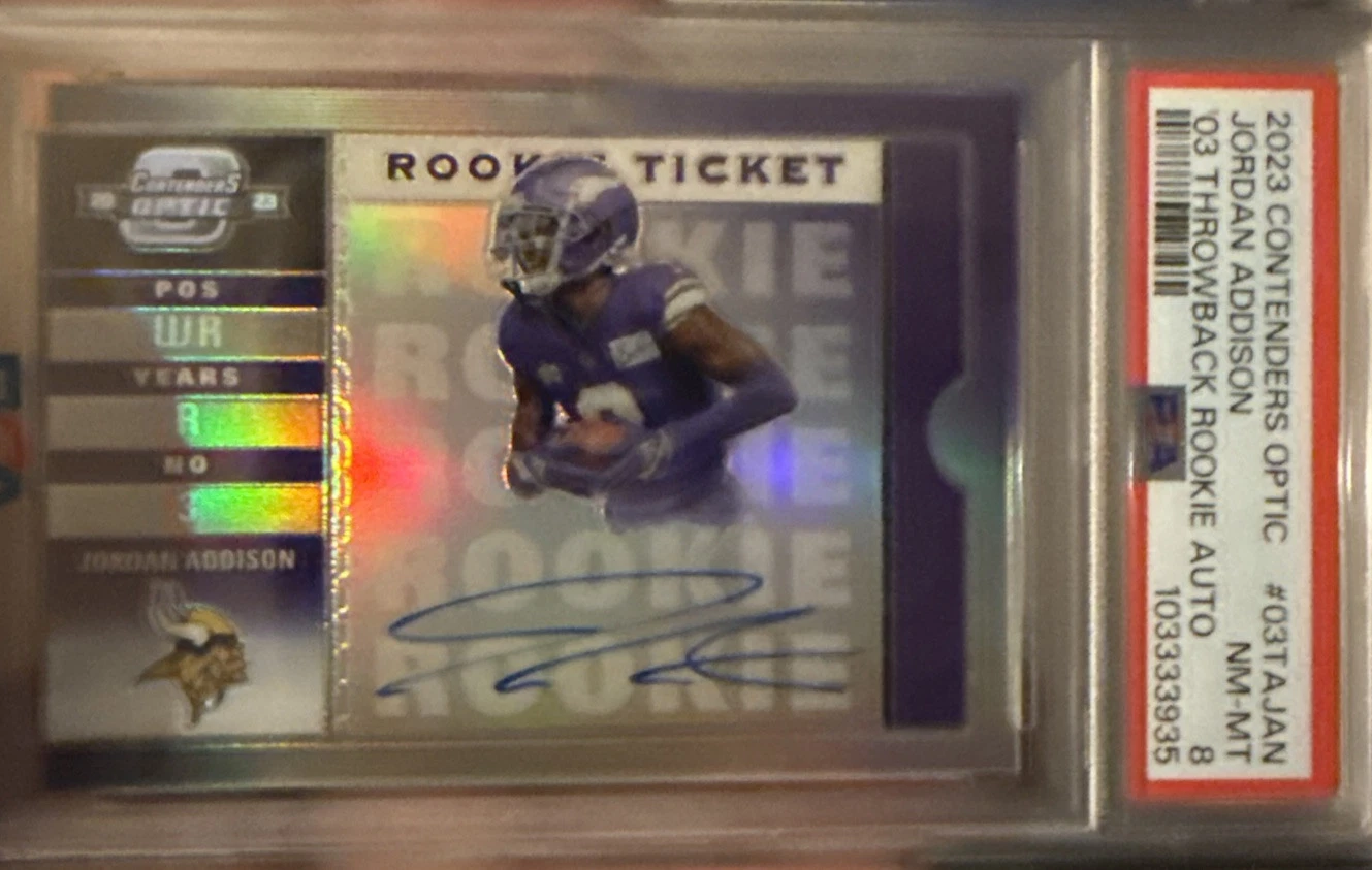 Jordan Addison Panini Contenders Optic 2003 Contenders Throwback Rookie Autographs #03TAJAN Base