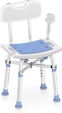 Heavy Duty Shower Chair with Back 500lb, Padded Bath Seat with Height Adjustable