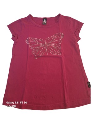 Trigema Mädchen T-Shirt Baumwolle Kurzarm Rosa Applikation Gr. 116