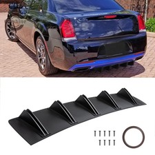 Shark Fins Rear Diffuser Bumper Chin Lip Splitter Matte Black For Chrysler 300
