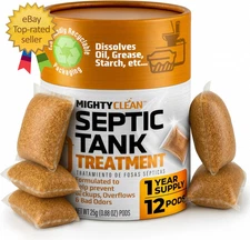 Septic Tank Treatment - 12 Pods, 1 Year Supply - RV Toilet Treatment - Dissolvab