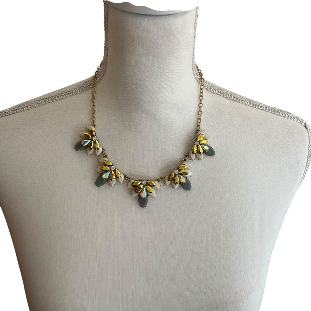 J.Crew Statement Necklace Featuring Gray Taupe & … - image 2