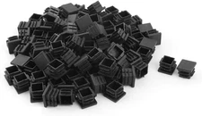 50 Pack 3/4 Inch Square Plastic Plug Tubing End Caps Chair Glide Insert Black