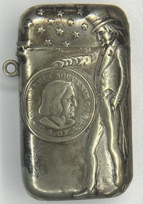 Vintage Uncle Sam match Safe/Holder commemorating the 1893 Columbian Exposition