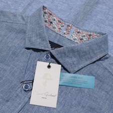 Robert Graham NWT Bennett Casual Button Down Shirt Size XL Tailored Fit in Blue