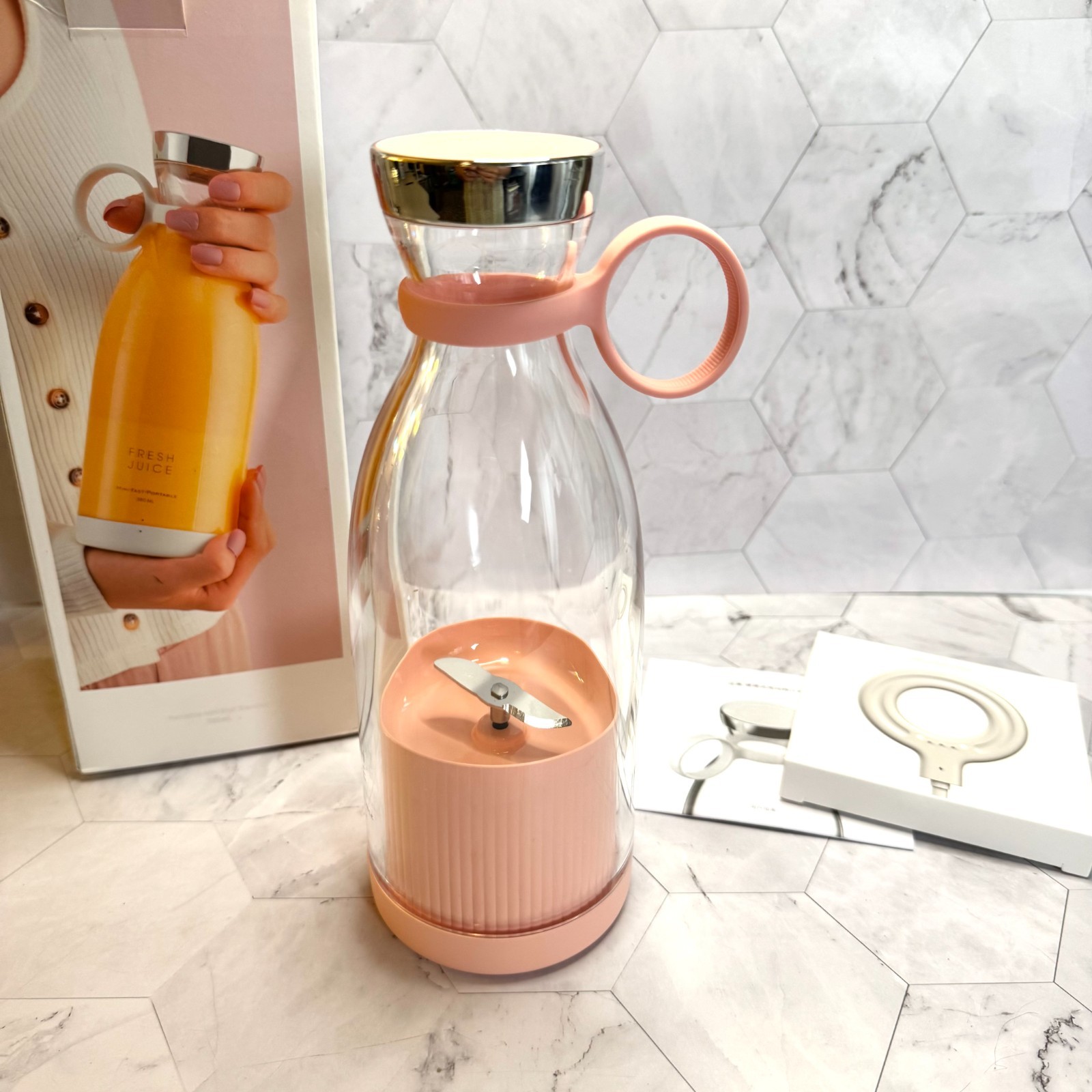 NIB Fresh Juice™ Portable Mini Fruit Blender Rechargeable Juicer Bottle Trending