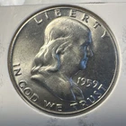 1959P Franklin Half Dollar 50c Higrade BU Condition 90% Silver