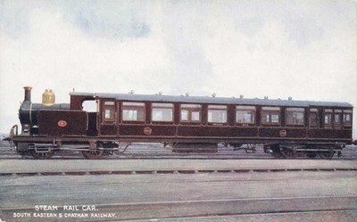 Antike Postkarte Dampf Triebwagen South Eastern & Chatham Railway SE&CR Zug