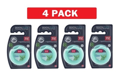4 Pack SPLAT Dental Floss with silver fibers, 4x30m