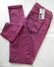 BNWT TOPSHOP MOTO LEIGH Pink Acid Wash Super Soft Jeans W30 L27 Ankle Grazer