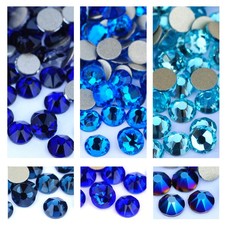 High Quality 2088 16 Facets Non Hotfix Blue Nail Art Rhinestone Crystals Stone